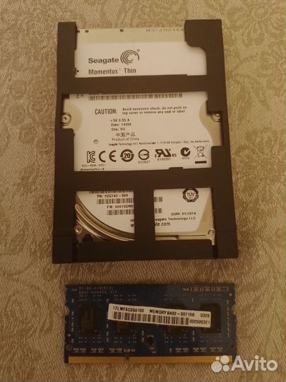 Оперативная память для ноутбука 2 gb + жёсткий дис