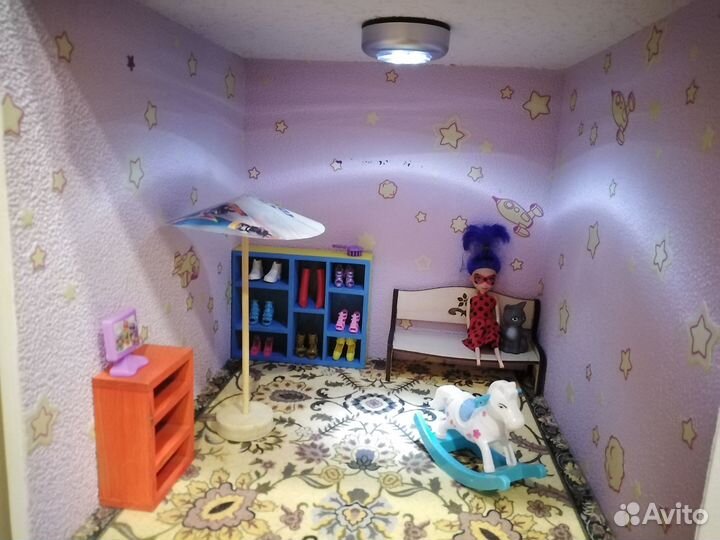 Кукольный домик для барби с мебелью