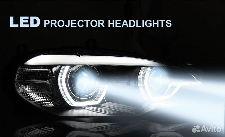 LED фары с Дхо BMW X5 E70 (07-13) lpbmn8