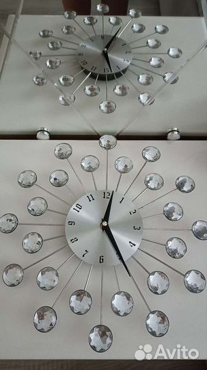 Часы настенные лучики с кристаллами
