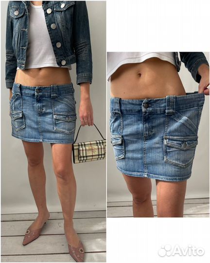 Diesel джинсовая юбка винтаж y2k оригинал S/M