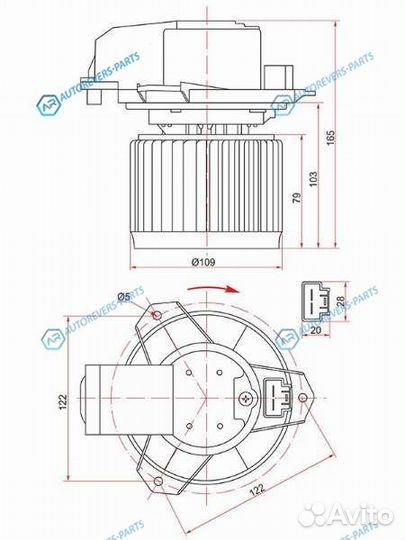 ST-87103-37040 Мотор отопителя салона hino 300 24V