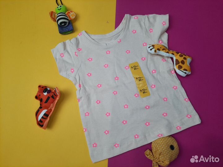 Футболки на девочку пакетом 74 80