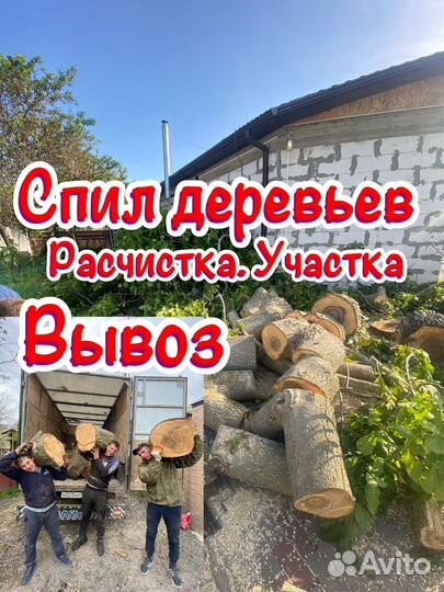 Спил деревьев уборка участка вывоз мусора