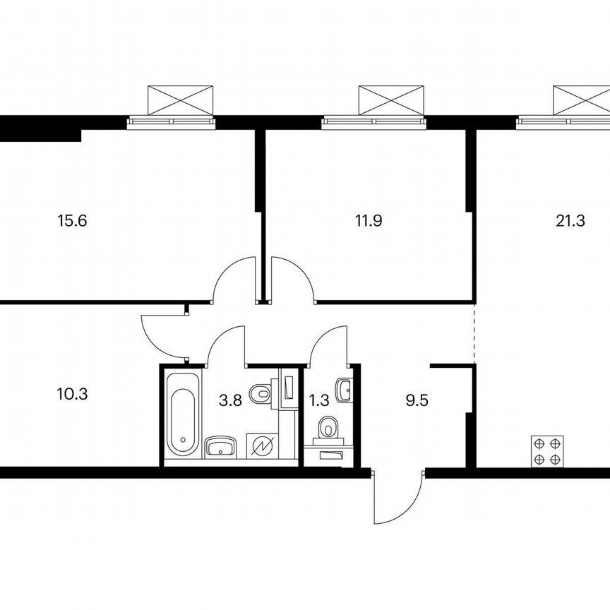 3-к. квартира, 73,7 м², 12/14 эт.