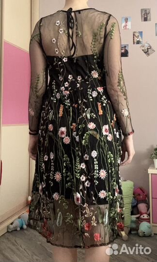Платье цветочное вечернее