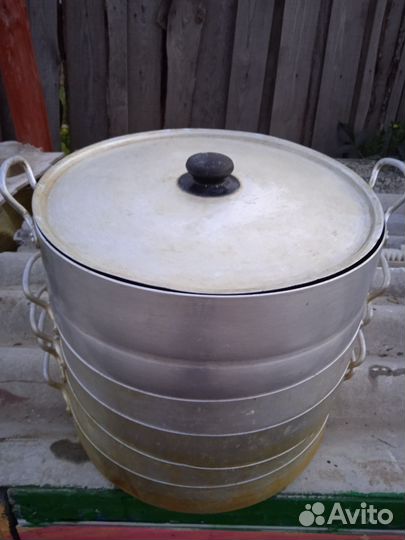 Кастрюля пароварка алюминиевая 4 яруса