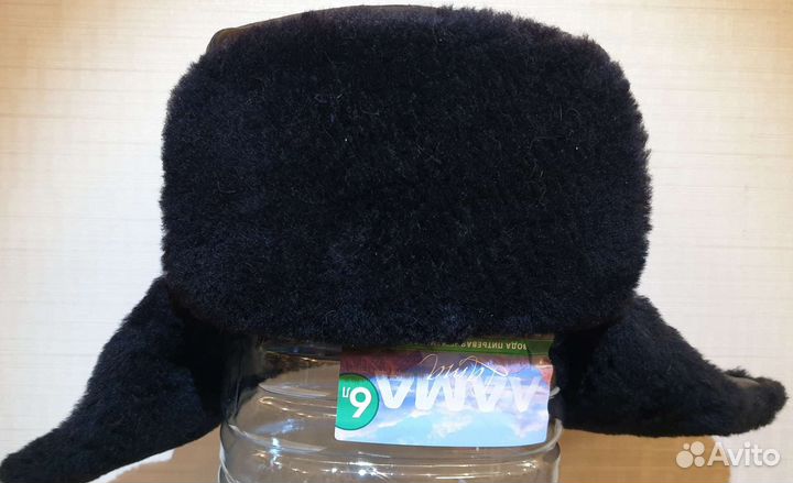 Мужская шапка ушанка мех и кожа овчина.58р