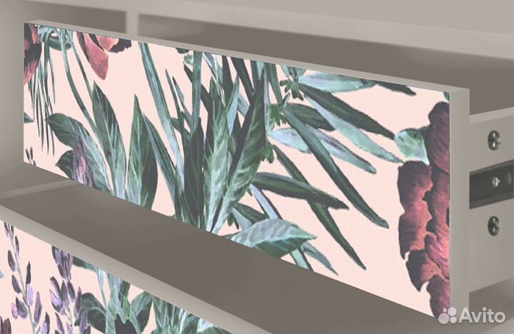 Тв-тумба T4 - Сатин - Peach Peonies