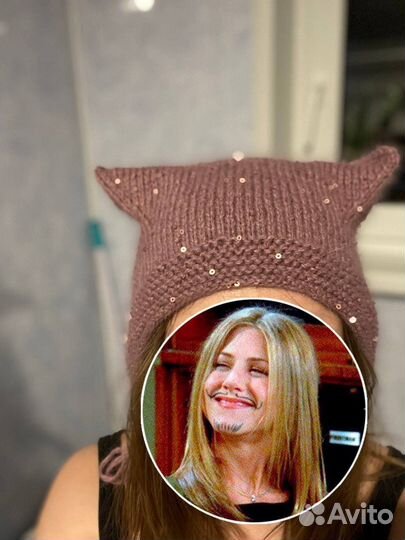 Чепец-шапка с кошачьими ушками