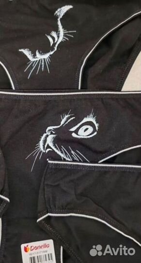 Трусики для девочки с кошечками 12-17лет (хлопок)