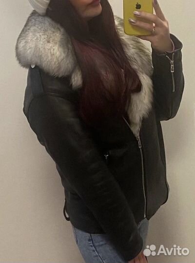 Кожанка с песцом