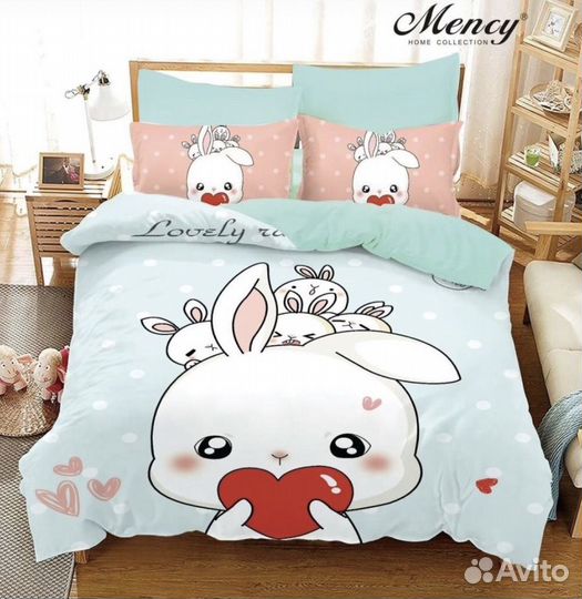 Белье постельное Детское mency 1,5 разные принты
