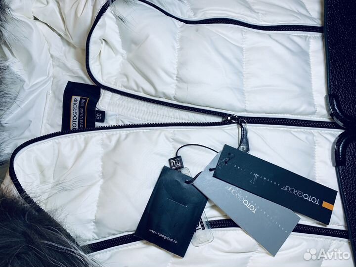 Пуховик женский белый 50 натуральный пух