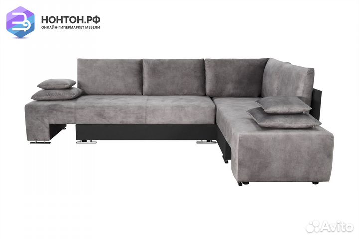Диван угловой трансформер Премьер светло-серый