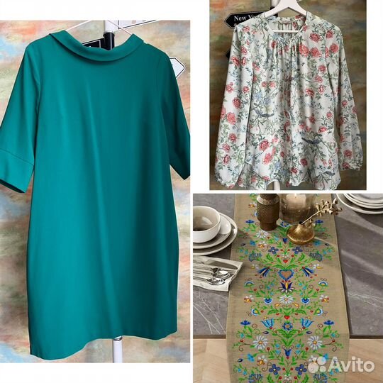 Платье mees, блузка Sela, скатерть-дорожка