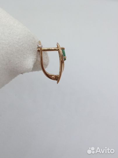 Серьги с природным камнем Золото