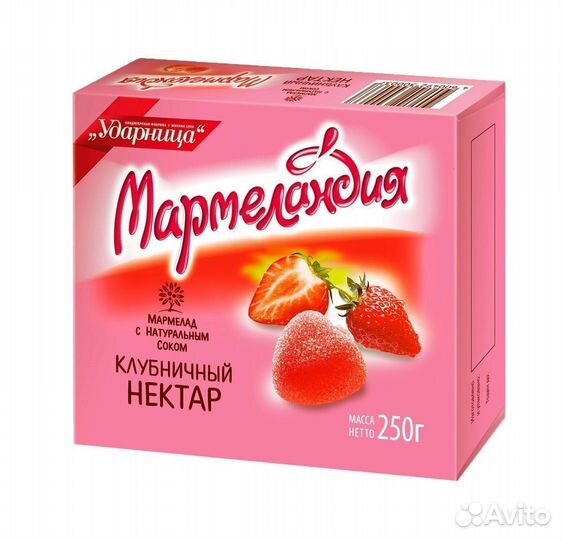 Опт - Мармеландия Ударница Клубничный нектар 250г