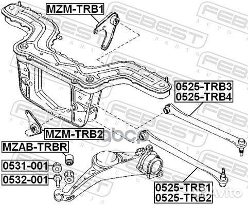 Подушка заднего дифференциала mazda tribute 00