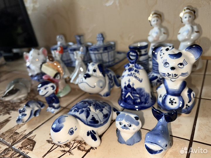 Гжель. Старая гжель. Статуэтки