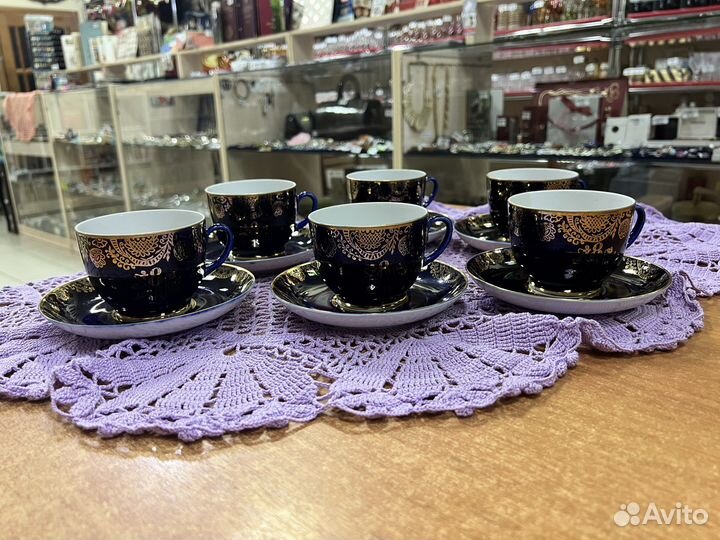 Чайно кофейный сервиз лфз кобальт