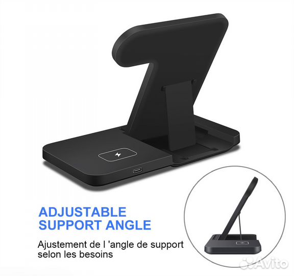 Зарядное док 3в1 для iPhone часов и наушников