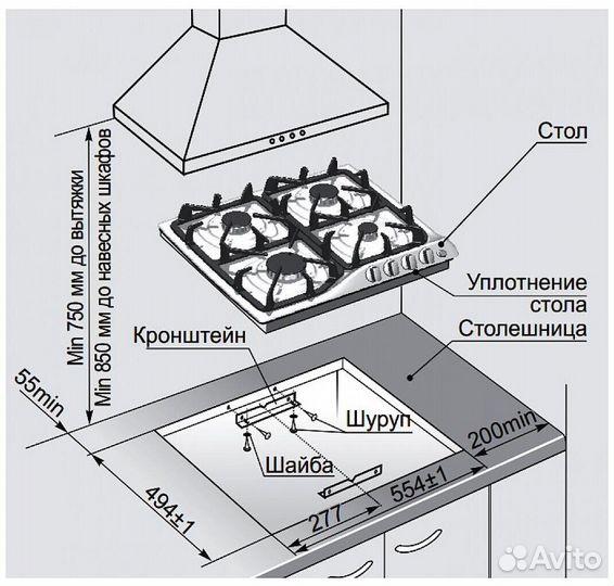 Газовая варочная панель gefest сн 1210-02 K2