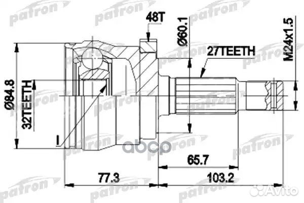 ШРУС наружн к-кт 27x60,1x32 ABS:48T empi 87-910