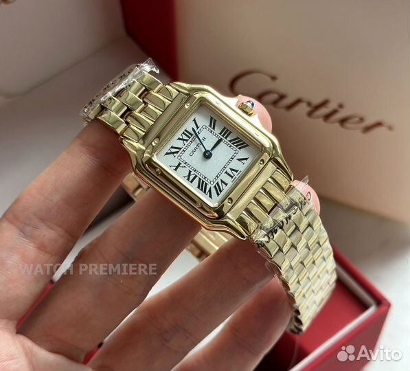 Часы cartier panthere 27mm gold с коробкой, люкс