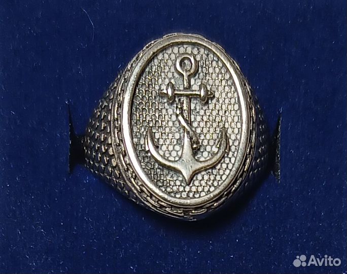 Печатка с якорем. Серебро 925. 21 размер
