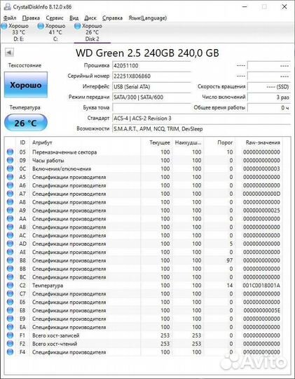 SSD диски SATA nvme 240Gb 256Gb