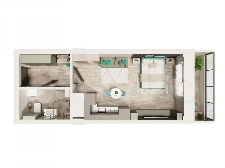 Квартира-студия, 34,3 м², 1/16 эт.