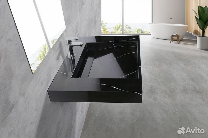 Раковина Armadi Art Flat Nero Marquina 80 черная