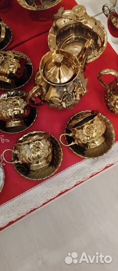 Сервиз Чайный красный бархат золотая роза