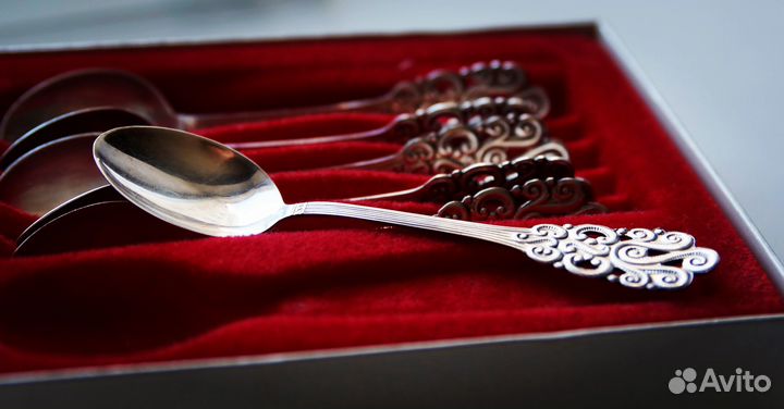 Набор серебряных ложек Швеция 1958 года винтаж