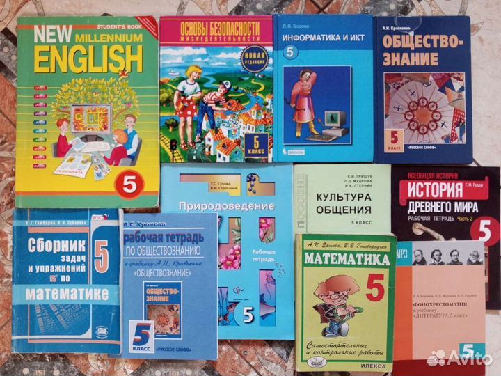 Учебники и рабочие тетради 1,2,3,4,5 класс