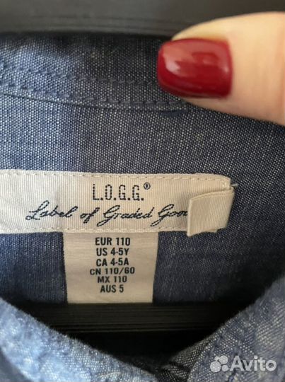 Рубашка джинсовая темно-синяя H&M