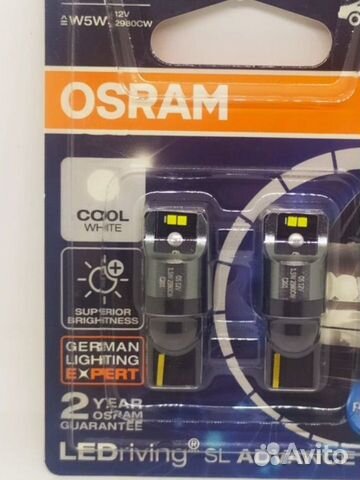 Светодиодные лампы Osram W5W 12V 2980CW-02B LED