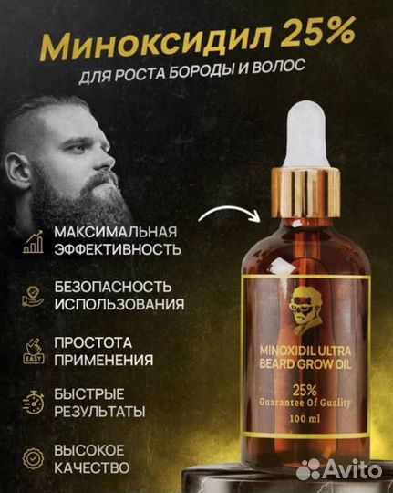 Миноксодил 25 / Сыворотка для роста бороды