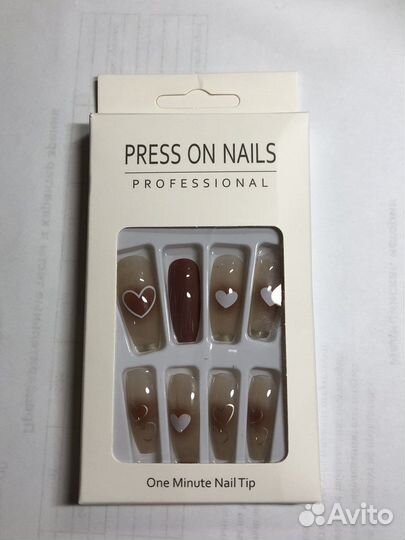 Накладные ногти с клеем длинные