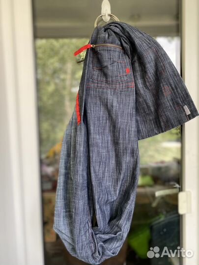 Слинг джинсовый на кольцах active jeans 0+