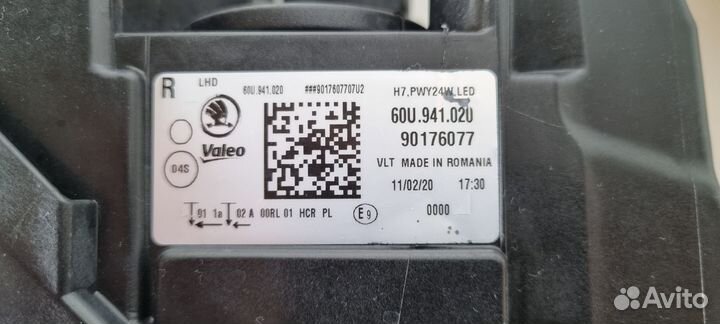 Фара правая Skoda Rapid 2 LED Origin