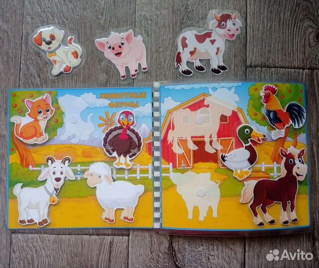 Книга развивающая, игры на липучках