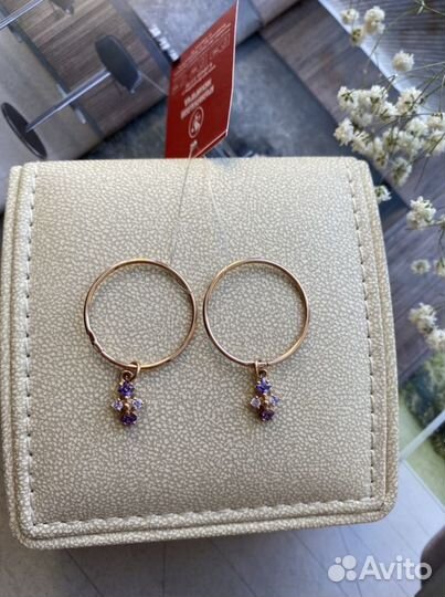 Золотые серьги 585 новые