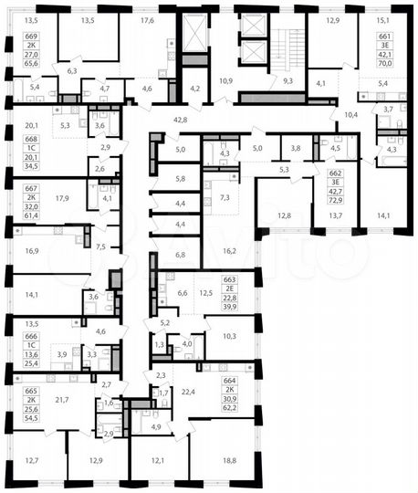 2-к. квартира, 70 м², 20/25 эт.