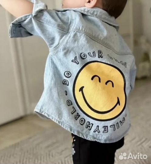 Джинсовая рубашка детская