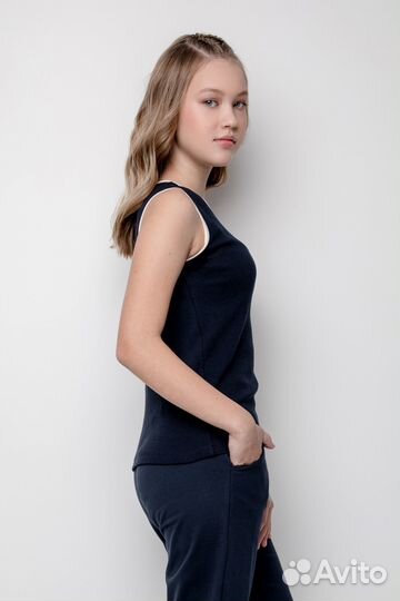 Майка для девочки Crockid кб 302073 индиго (140)