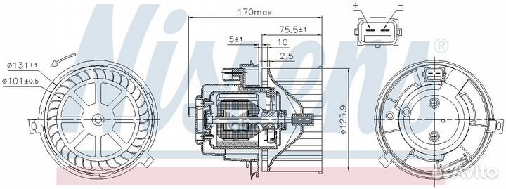 Мотор печки ford transit 06- 87446 Nissens