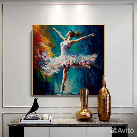 Яркая картина маслом балерина