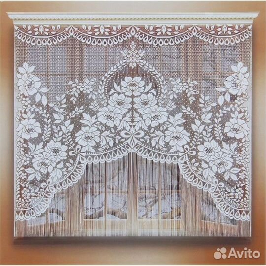 Штора-занавеска кружевная на кухню